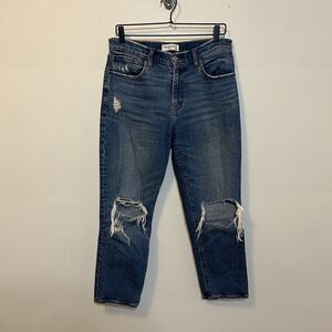 Abercrombie & Fitch The Boyfriend Mid Rise 29/8 Distressed Denim Jeans AF